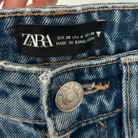 Zara 90s High Rise Straight Leg Denim 100% cotton size 4 - Picture 9 of 12